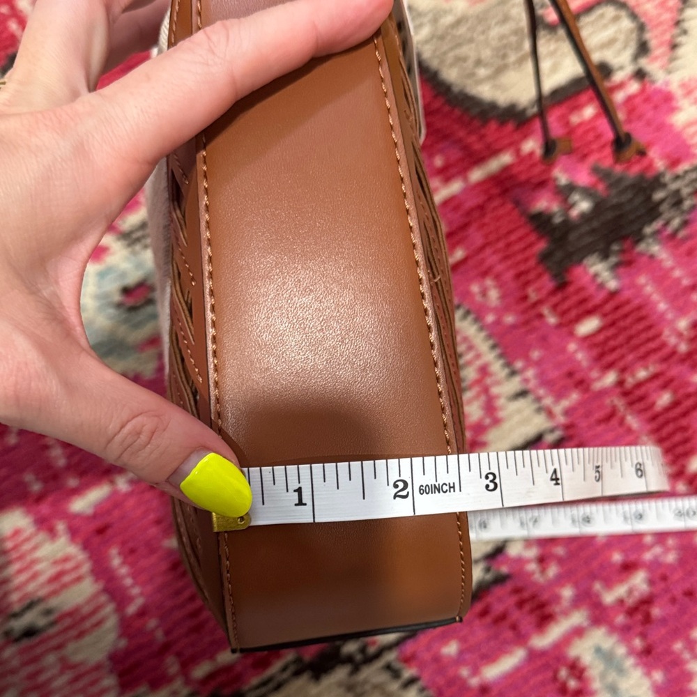 Zara Brown and Cream Shoulder Bucket Bag - Picture 12 of 12